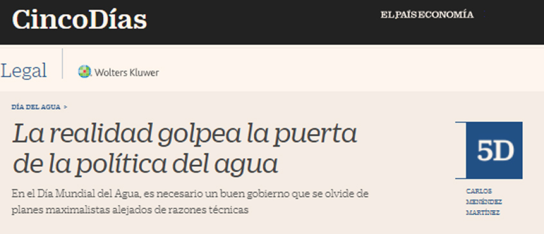 La realidad golpea la puerta de la política del agua