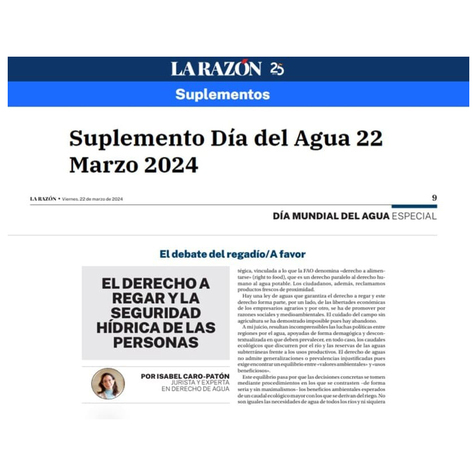 El derecho a regar y la seguridad hídrica de las personas