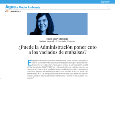 ¿Puede la Administración poner coto a los vaciados de embalses?