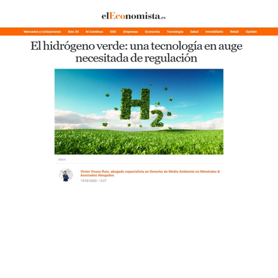 El hidrógeno verde: una tecnología en auge necesitada de regulación