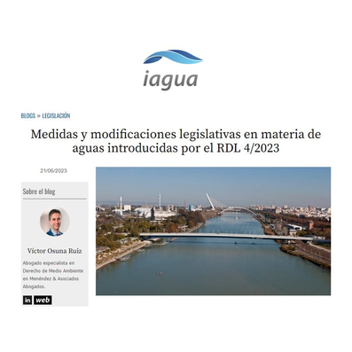 Medidas y modificaciones legislativas en materia de aguas introducidas por el RDL 4/2023