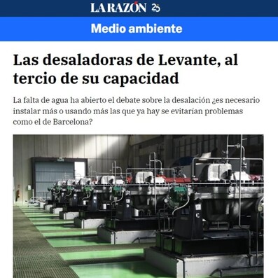 Las desaladoras de Levante, al tercio de su capacidad