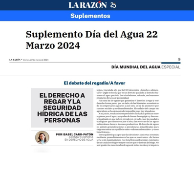 El derecho a regar y la seguridad hídrica de las personas