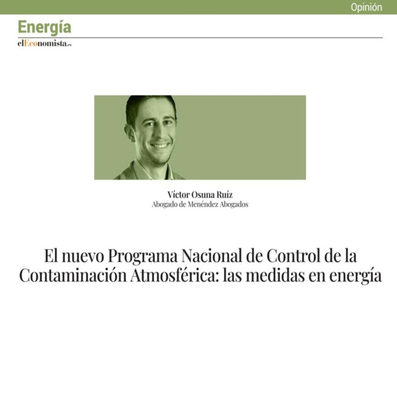 El nuevo Programa Nacional de Control de la Contaminación Atmosférica: Las medidas en energía