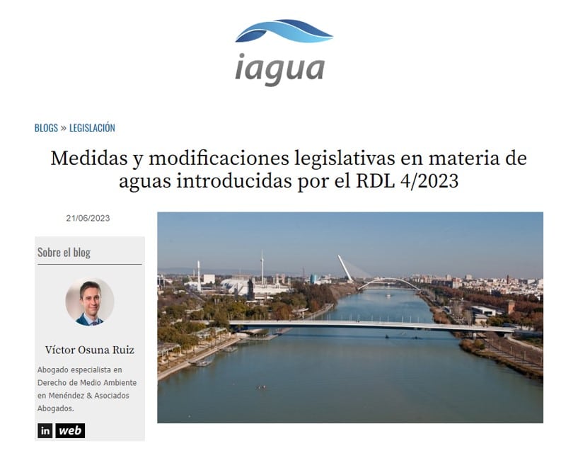 Medidas y modificaciones legislativas en agua por el RDL 4/2023 frente al estrés hídrico.